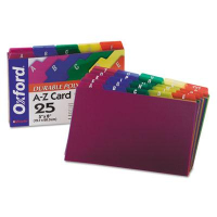 Oxford 1/5 Tab 5" x 8" Alphabetic Index Card Guides, Assorted, 1 Set