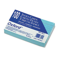 Oxford 3" x 5", 100-Cards, Blue, Ruled Index Cards