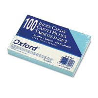 Oxford 4" x 6", 100-Cards, Blue, Unruled Index Cards