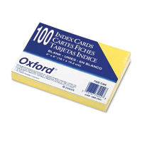 Oxford 4" x 6", 100-Cards, Canary, Unruled Index Cards