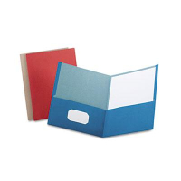 Oxford Earthwise 8-1/2" x 11 100% Recycled Two-Pocket Folder, Assorted, 25/Box