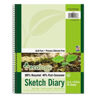 Pacon 8-1/2" x 11", 70-Sheet, Unruled White Ecology Sketchy Diary