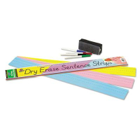 Pacon 24" x 3" Dry Erase Sentence Strips, Assorted, 30/Pack