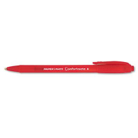 Paper Mate ComfortMate 1 mm Medium Retractable Ballpoint Pens, Red, 12-Pack