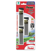 Pentel Super Hi-Polymer 3-Pack 0.5 mm Black Lead Refills, 30-Leads