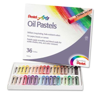 Pentel 36-Color Oil Pastel Set With Carrying Case, Assorted, 36/Set
