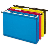 Pendaflex SureHook Legal 3-1/2" Expanding Box Bottom Hanging Folders, Assorted Colors, 4/Box
