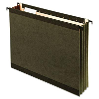 Pendaflex SureHook Legal 3-1/2" Expanding Box Bottom Hanging Folders, Green, 4/Box