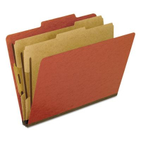 Pendaflex 6-Section Letter Pressboard 25-Point Classification Folders, Red, 10/Box