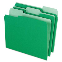 Pendaflex 1/3 Cut Tab Letter File Folder, Green, 100/Box