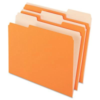 Pendaflex 1/3 Cut Tab Letter File Folder, Orange, 100/Box