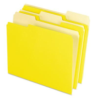Pendaflex 1/3 Cut Tab Letter File Folder, Yellow, 100/Box