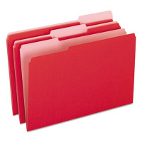 Pendaflex 1/3 Cut Tab Legal File Folder, Red, 100/Box