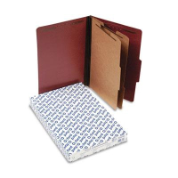 Pendaflex 6-Section Legal Pressboard 25-Point Classification Folders, Red, 10/Box