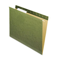 Pendaflex Reinforced Letter No Tab Hanging File Folders, Green, 25/Box