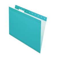 Pendaflex Letter Reinforced Hanging File Folders, Aqua, 25/Box