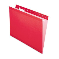 Pendaflex Letter Reinforced Hanging File Folders, Red, 25/Box