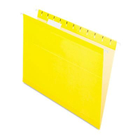 Pendaflex Letter Reinforced Hanging File Folders, Yellow, 25/Box