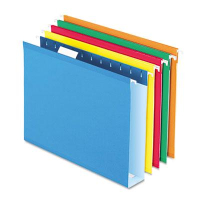 Pendaflex Letter 2" Box Bottom Hanging File Folders, Assorted Colors, 25/Box
