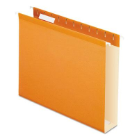 Pendaflex Letter 2" Box Bottom Hanging File Folders, Orange, 25/Box