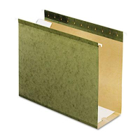 Pendaflex Letter 4" Box Bottom Hanging File Folders, Green, 25/Box
