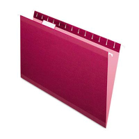 Pendaflex Legal Reinforced Hanging File Folders, Burgundy, 25/Box