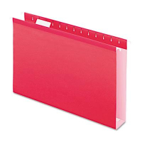 Pendaflex Legal 2"  Box Bottom Hanging File Folders, Red, 25/Box