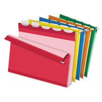 Pendaflex Ready-Tab Reinforced Letter 2" Box Bottom Hanging File Folders, Assorted Colors, 20/Box