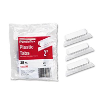 Pendaflex Pliable 1/5 Tab 2" Hanging File Tabs with Inserts, Clear/White, 25/Pack