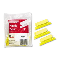 Pendaflex Pliable 1/5 Tab 2" Hanging File Tabs with Inserts, Yellow/White, 25/Pack