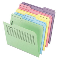 Pendaflex 1/3 Cut Tab 1-Fastener Letter Printed Note Folder, Assorted, 30-Pack