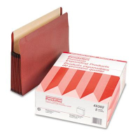 Pendaflex Letter 7" Expansion Straight Tab Pocket File, Red, 5/Box