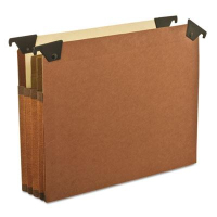 Pendaflex Letter 3-1/2" Expanding 1/5 Tab Hanging File Folders, Brown, 5/Box