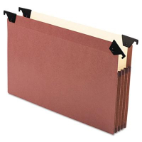Pendaflex Letter 3-1/2" Expanding 1/3 Tab Hanging File Folders, Red, 5/Box