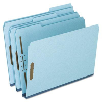 Pendaflex Letter 2" Expanding 1/3 Cut Tab 2-Fastener Pressboard Folder, Blue, 25/Box