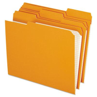 Pendaflex Double-Ply 1/3 Cut Top Tab Letter File Folder, Orange, 100/Box
