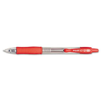 Pilot G2 0.38 mm Ultra Fine Retractable Gel Roller Ball Pens, Red, 12-Pack