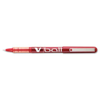 Pilot VBall 0.5 mm Extra Fine Stick Roller Ball Pens, Red, 12-Pack