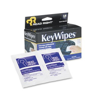 Read Right KeyWipes Keyboard & Hand Cleaner Wet Wipes Box, 18 Wipes