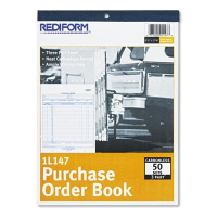 Rediform 8-1/2" x 11" 50-Page 3-Part Bottom-Punch Purchase Order Book