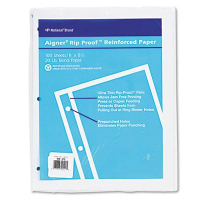 National Brand 8-1/2" x 11", 100-Sheets, Unruled Rip Proof Reinforced Filler Paper