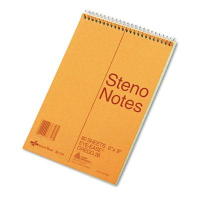 National Brand 6" X 9" 80-Sheet Gregg Rule Steno Notepad, Green Paper