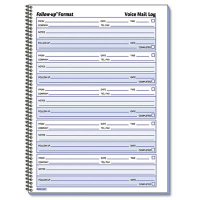 Rediform 8" x 10" 500-Page Voice Mail Wirebound Log Book