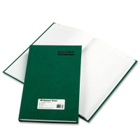 National Brand 7-1/4" x 12-1/4" 300-Page Emerald Account Book, Green Cover