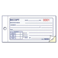 Rediform 2-3/4" x 5" 50-Page Small Money Receipt Book