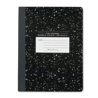 Roaring Spring 7-1/2" X 9-3/4" 100-Sheet Wide Rule Composition Book, Black Marble Cover