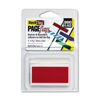 Redi-Tag 1" x 3/16" Removable Reusable Page Flags, Red, 300 Flags/Pack