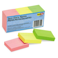 Redi-Tag 1 1/2" x 2" Self-Stick Notes, Neon, 12 100-Sheet Pads/Pack