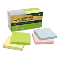 Redi-Tag 3" X 3", 12 100-Sheet Pads, Pastel Sticky Notes
