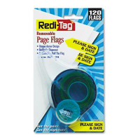 Redi-Tag 9/16" x 1-3/4" "Please Sign & Date" Message Arrow Flags, Yellow, 120 Flags/Pack